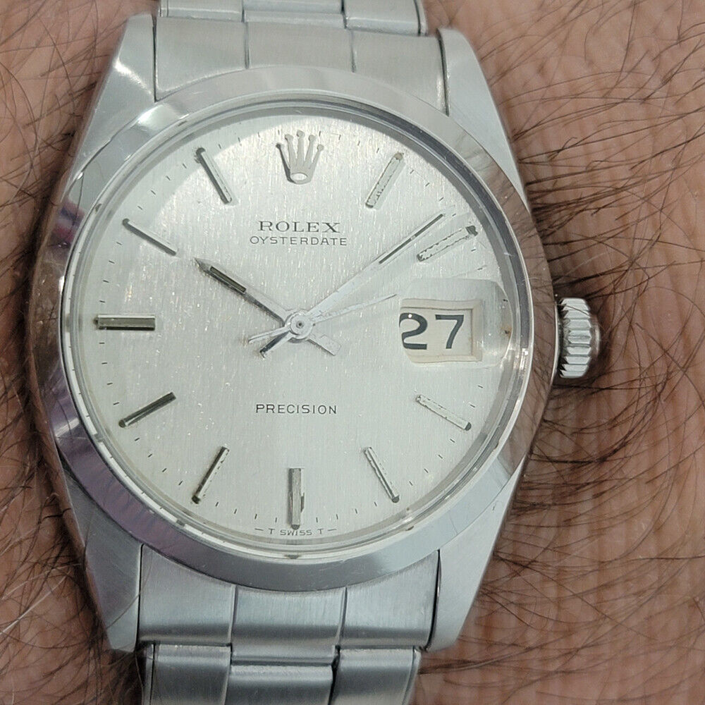 Mens Rolex Oysterdate Precision Ref 6694 Manual wind 34mm Swiss 1960s RJC198