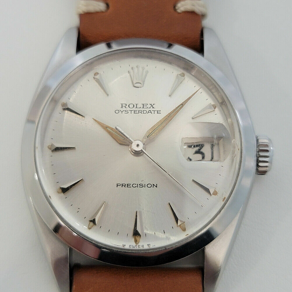 Mens Rolex Oysterdate Precision 6694 34mm 1960s Manual Wind Swiss Vintage RA222T