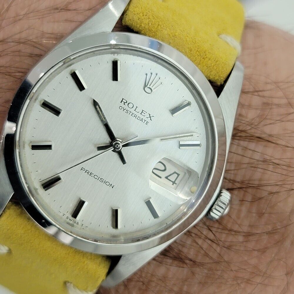 Mens Rolex Oysterdate Precision Ref 6694 34mm 1970s Manual Wind Vintage RA289Y