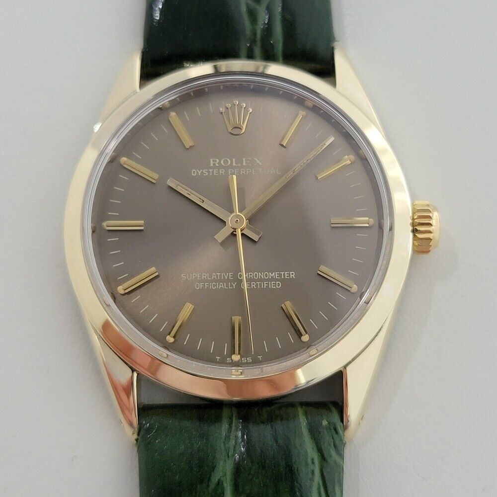 Mens Rolex Oyster Perpetual 1024 34mm Gold Capped Automatic Vintage 1970s RA375G