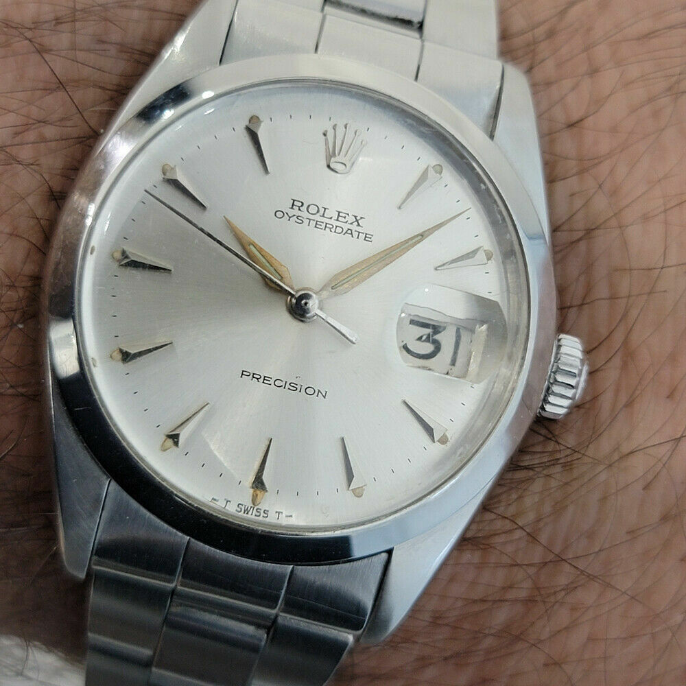 Mens Rolex Oysterdate Precision Manual Wind Ref 6694 34mm Vintage 1960s RA222