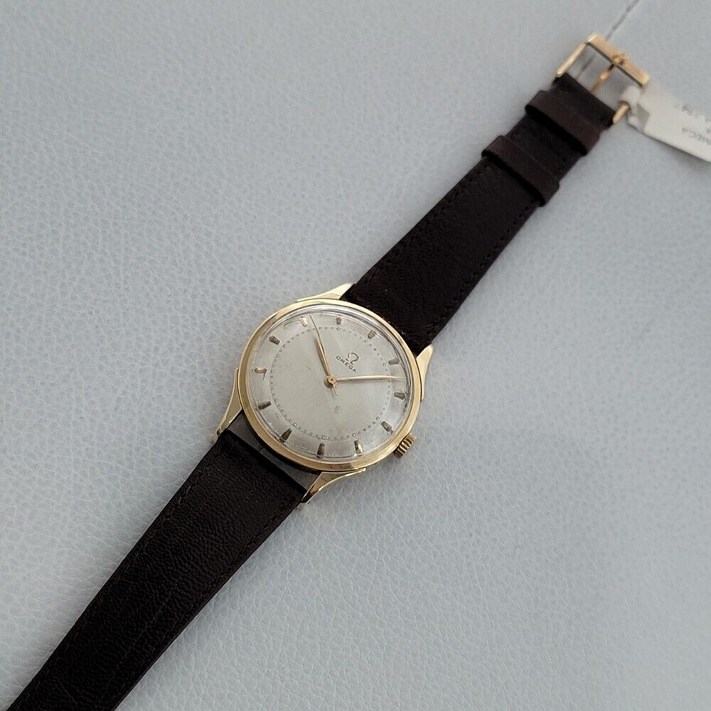 Mens Omega Ref 14191 35mm 14k Solid Gold Manual Wind 1940s Swiss Vintage JM12