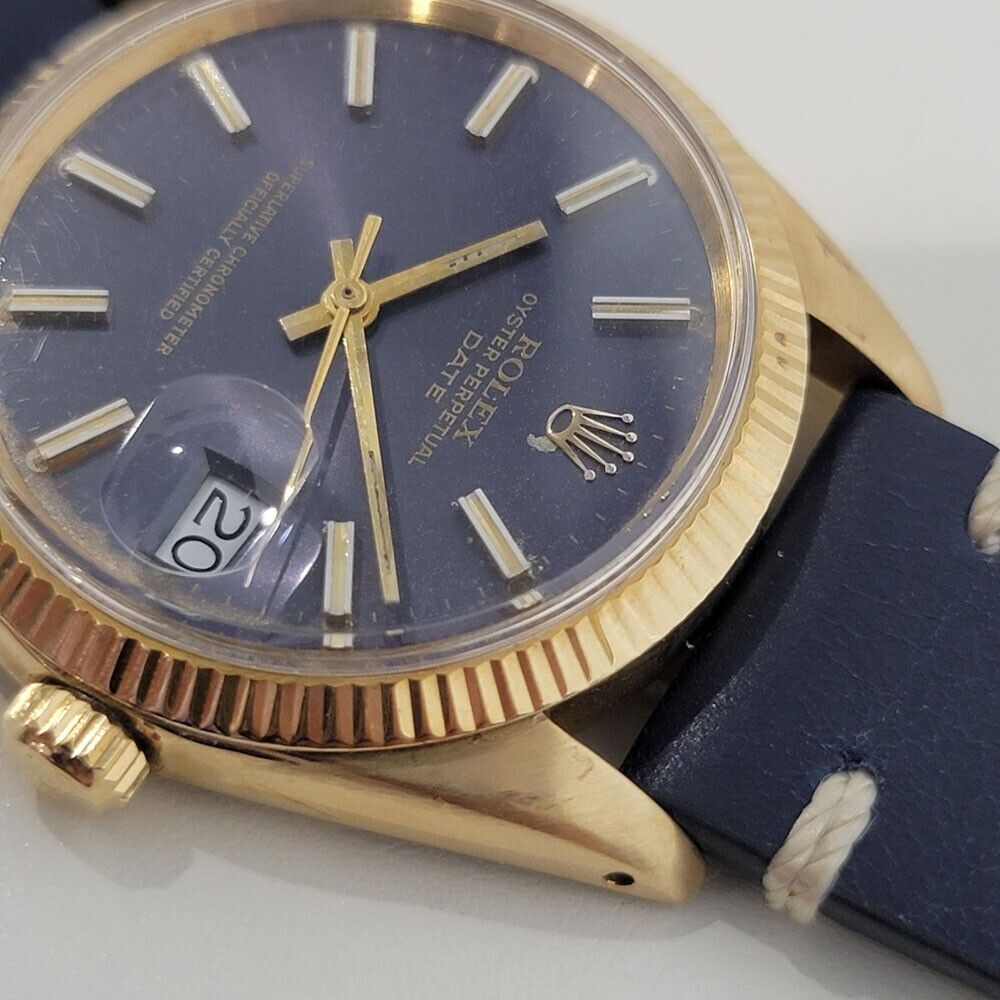 Mens Rolex Oyster Perpetual Date Ref 1503 14k Gold 35mm 1960s Automatic RA264B