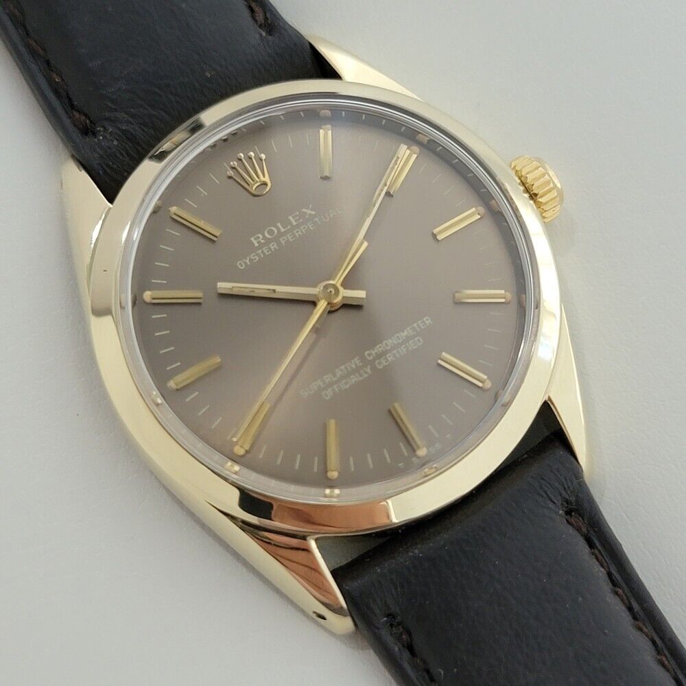 Mens Rolex Oyster Perpetual 1024 34mm Gold Capped 1970s Automatic Vintage RA375