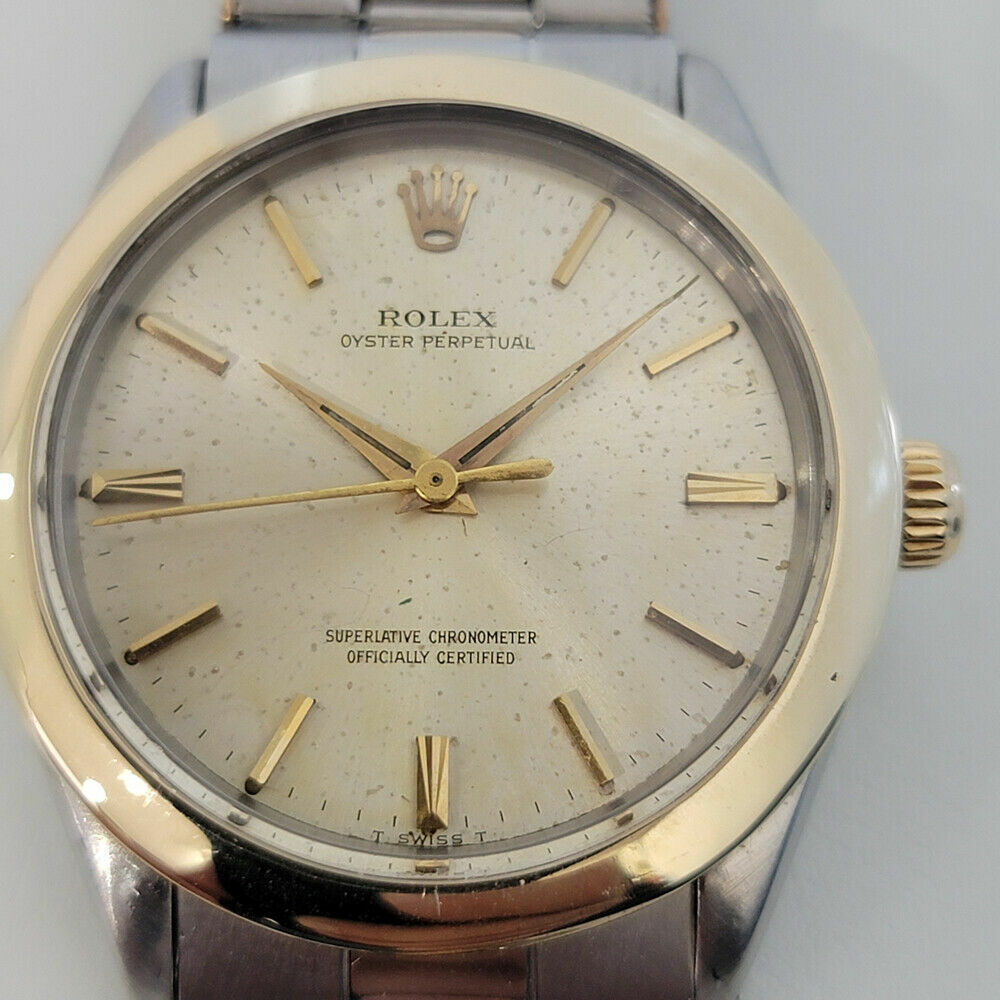 Mens Rolex Oyster Perpetual Ref 1005 14k Gold SS 1960s Automatic Vintage RJC204