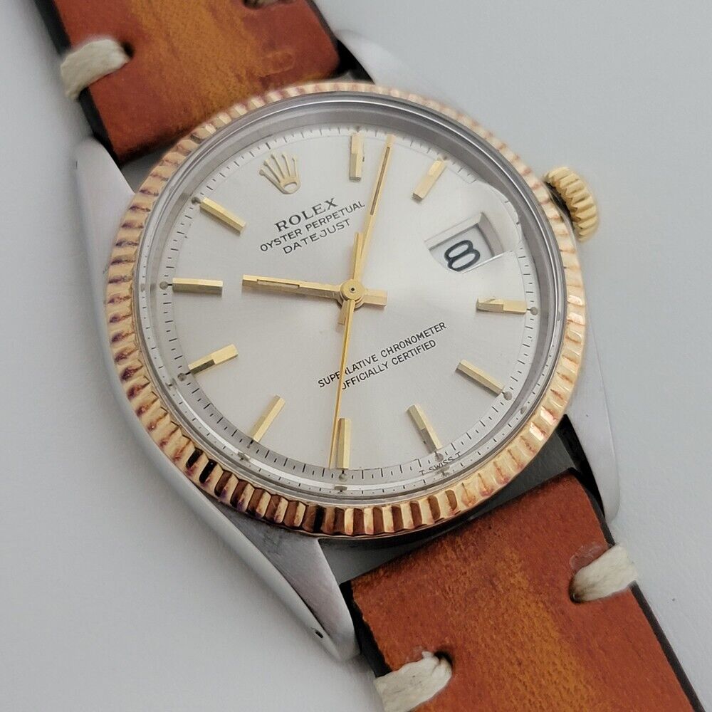Mens Rolex Oyster Datejust Ref 1601 36mm 18k SS 1970s Automatic Vintage RJC132T