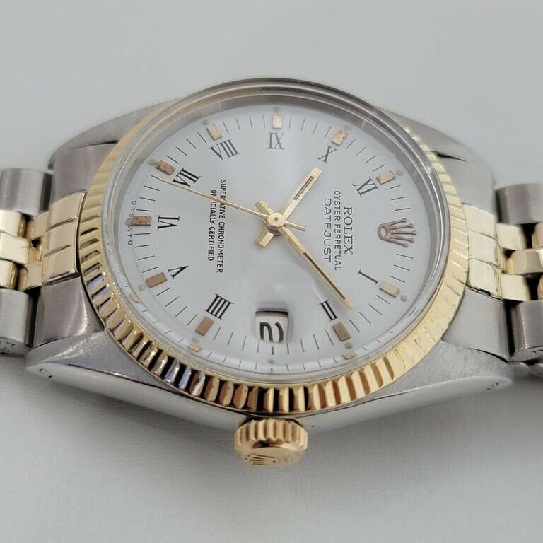 Mens Rolex Oyster Datejust 1600 36mm 14k Gold SS Automatic Swiss 1960s RA169