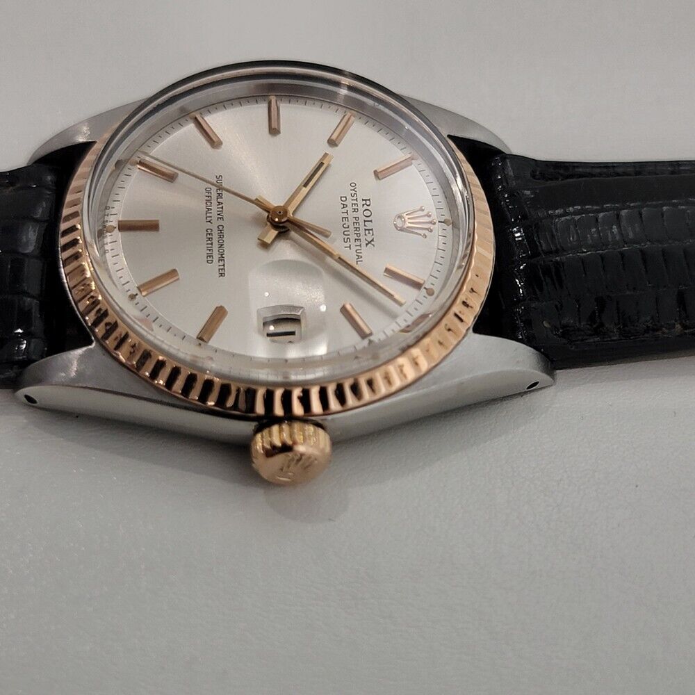 Mens Rolex Oyster Datejust Ref 1601 36mm 18k SS Automatic Vintage 1960s RJC159B