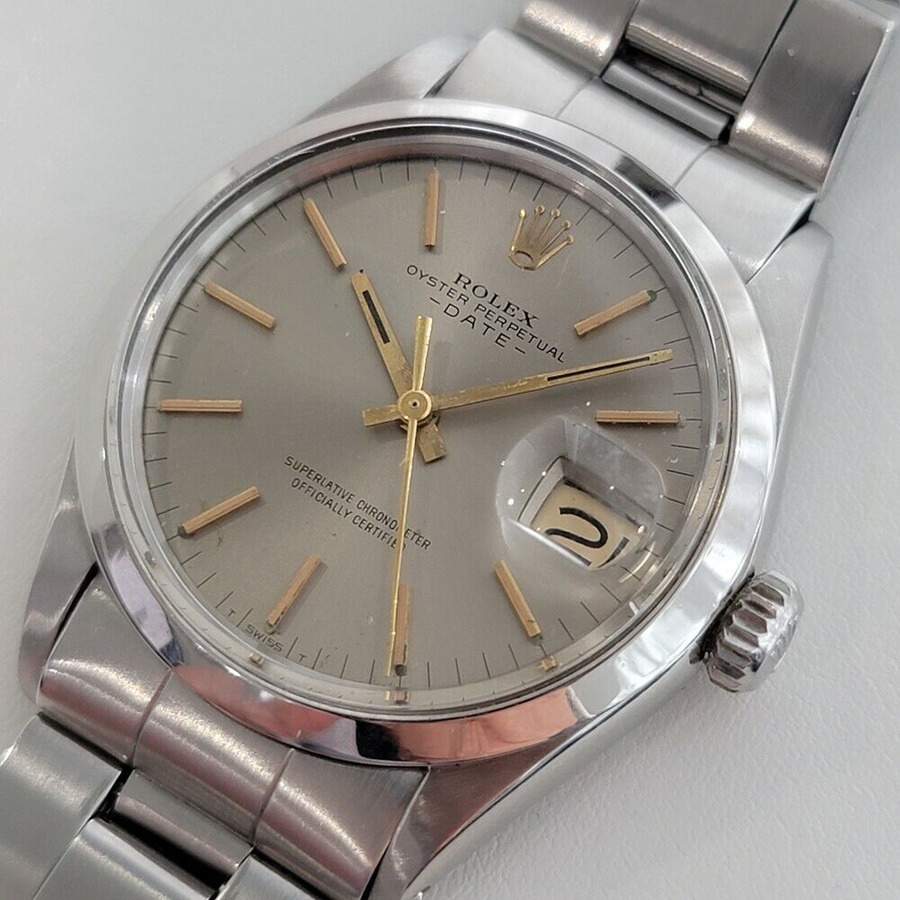 Mens Rolex Oyster Perpetual 1970s Date 1500 Automatic 35mm w Rolex Pouch RA190