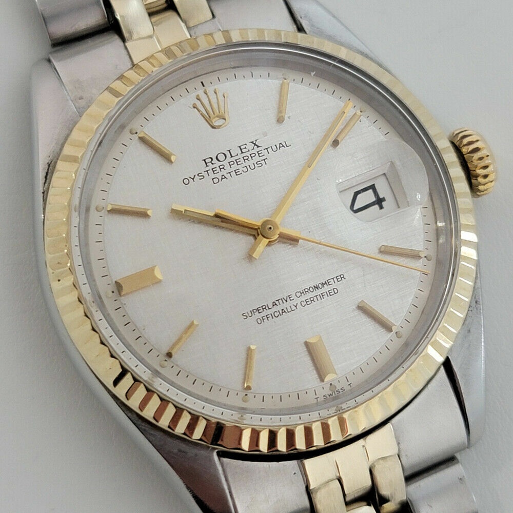 Mens Rolex Oyster Datejust Ref 1601 36mm 14k SS 1970s Automatic Vintage RJC178
