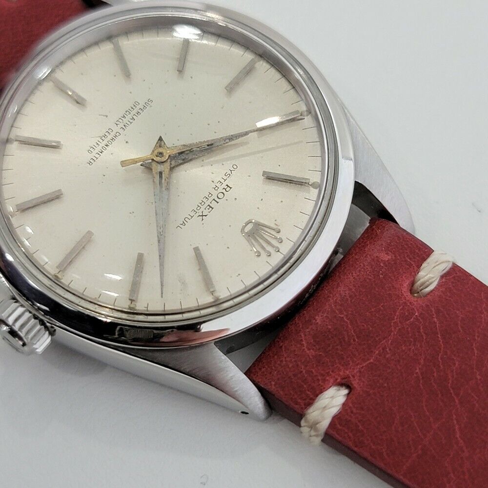 Mens Rolex Oyster Perpetual 1960s Ref 1002 34mm Automatic Swiss Vintage RA143R