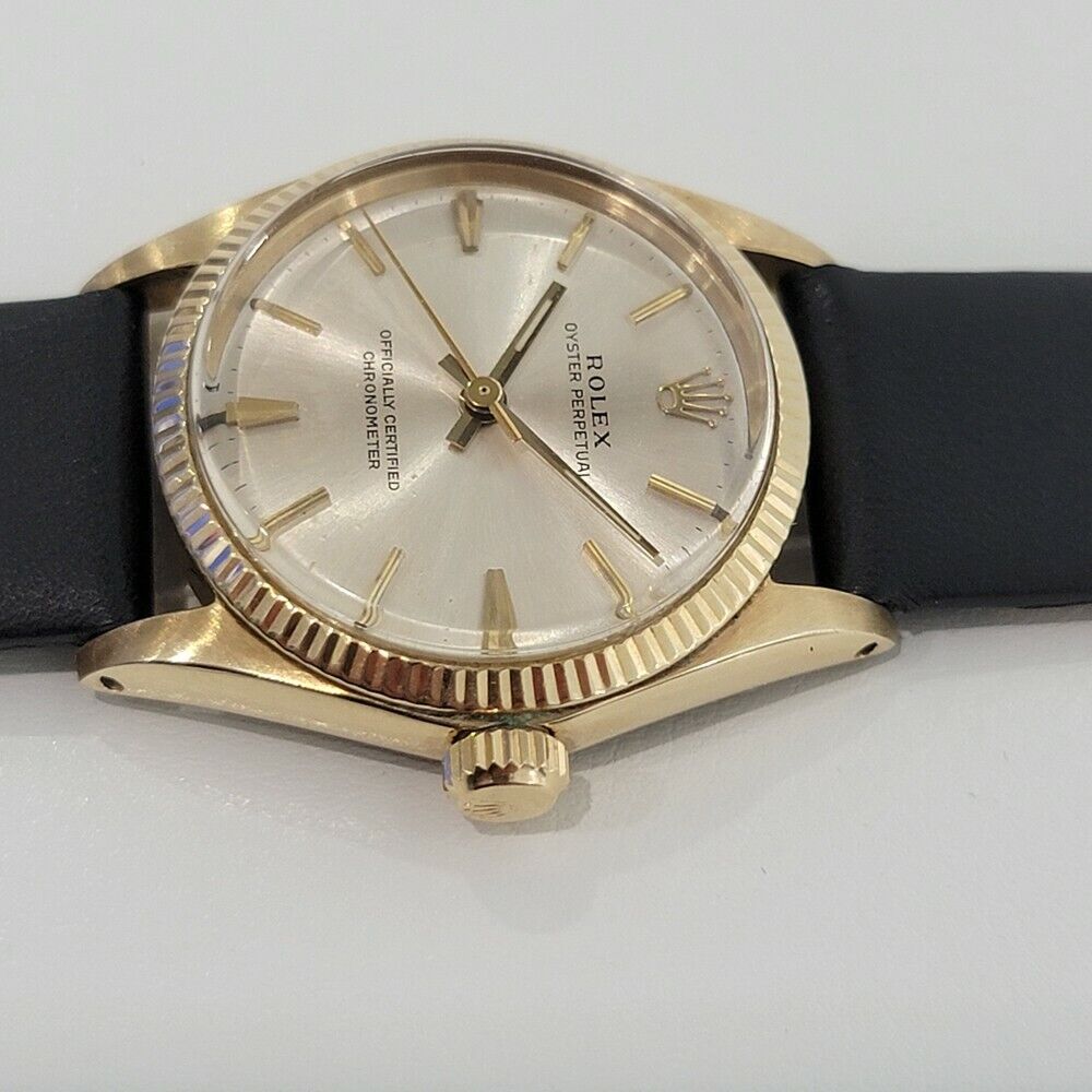 Midsize Rolex Oyster Perpetual 14k  Gold 1960s 6551 30mm Vintage Automatic RA276