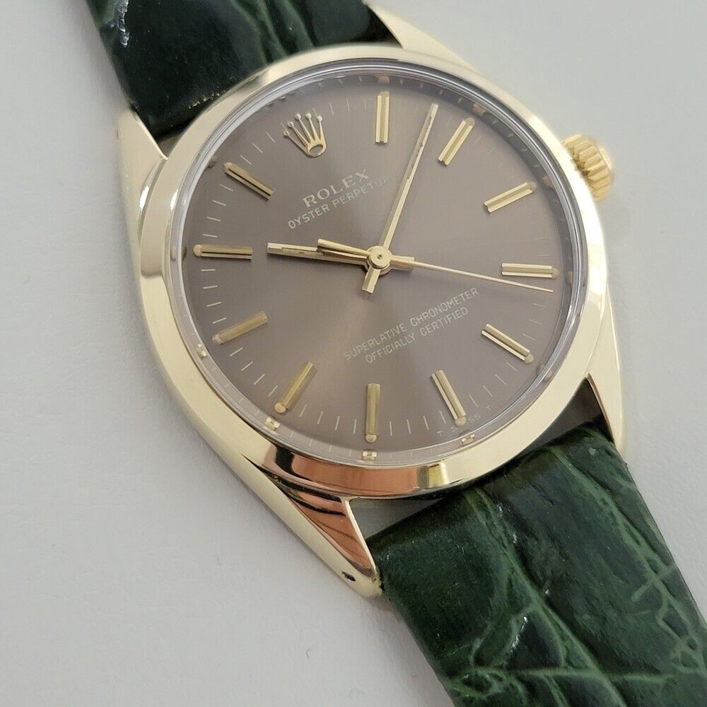 Mens Rolex Oyster Perpetual 1024 34mm Gold Capped Automatic Vintage 1970s RA375G