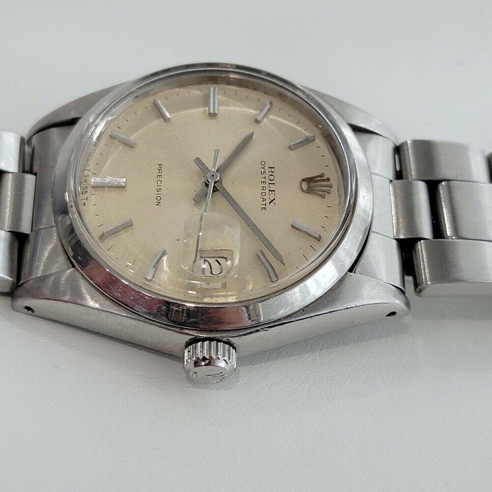 Mens Rolex Oysterdate Precision Ref 6694 34mm 1970s Vintage Manual Wind RA202