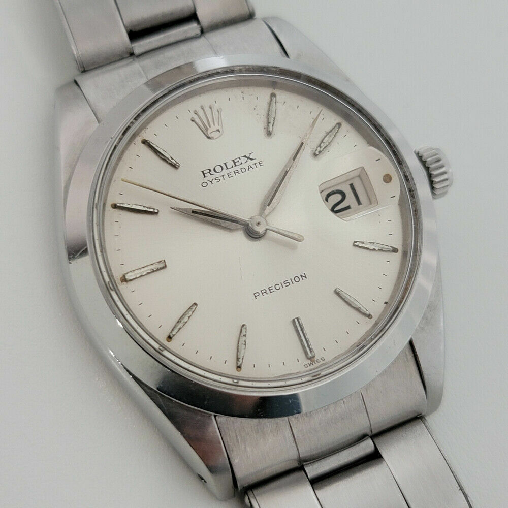 Mens Rolex Oysterdate Precision Ref 6694 34mm 1960s Swiss Manual Wind RJC197