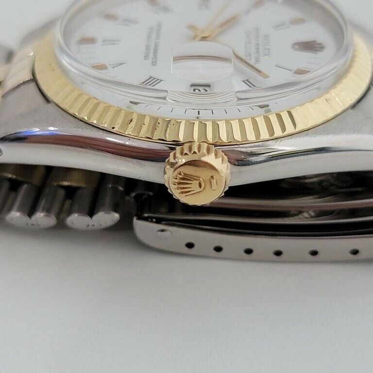 Mens Rolex Oyster Datejust 1600 36mm 14k Gold SS Automatic Swiss 1960s RA169