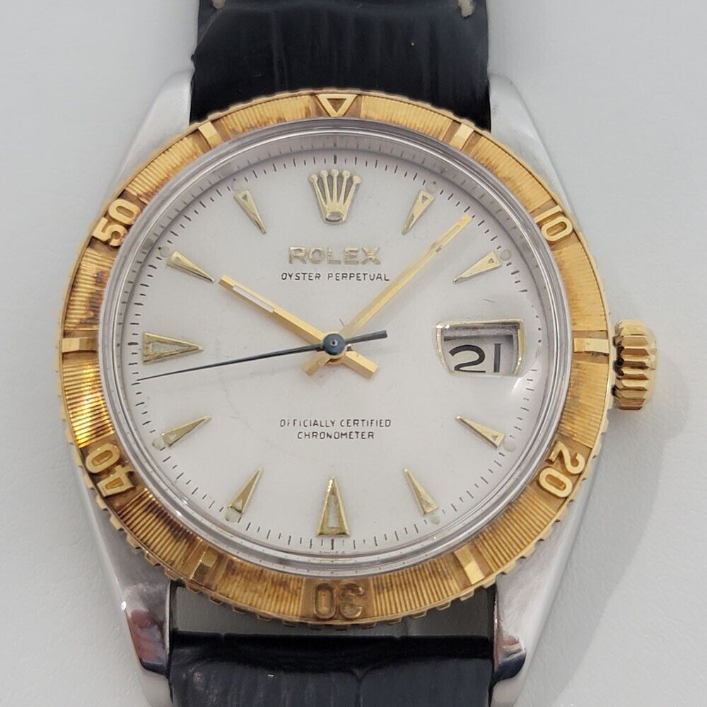 Men's Rolex Oyster Turn O Graph Ref 6309 18k SS Automatic Vintage 1950s RJC171B