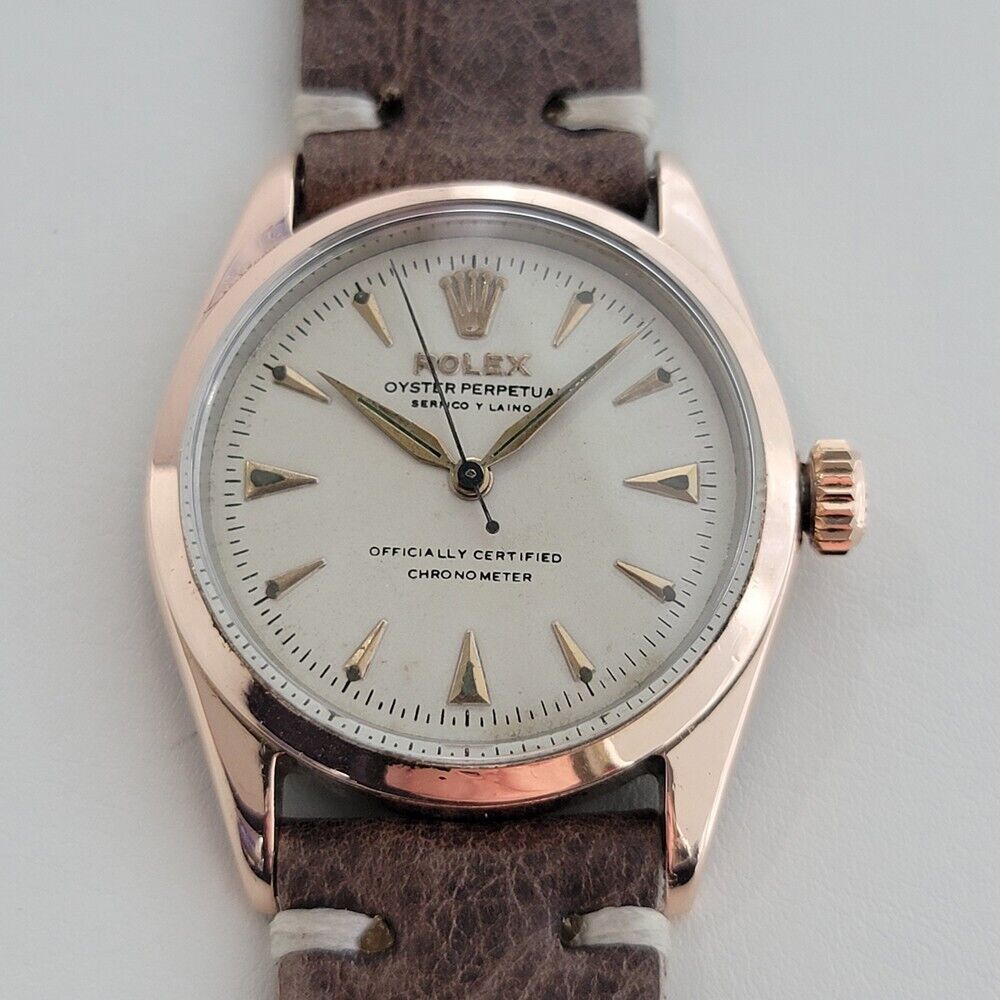 Mens Rolex Oyster Perpetual Ref 6334 34mm Gold Capped Automatic 1960s RA321