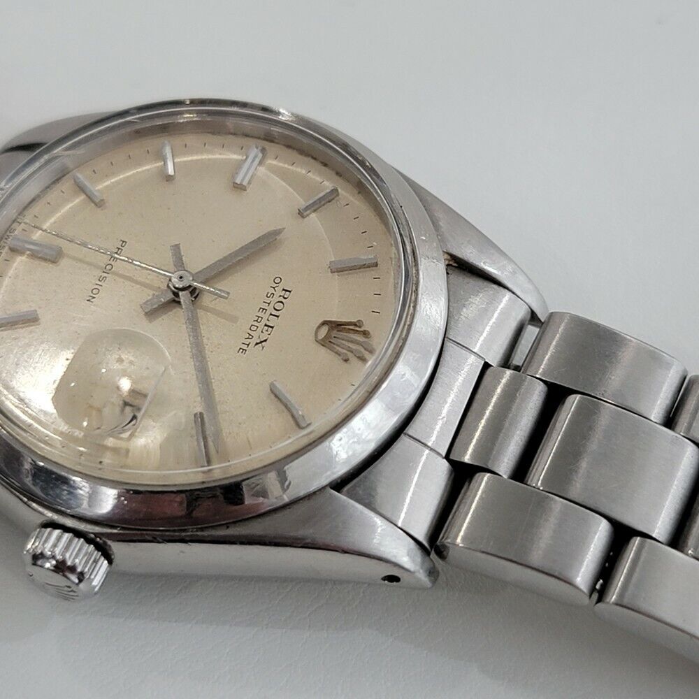 Mens Rolex Oysterdate Precision Ref 6694 34mm 1970s Vintage Manual Wind RA202