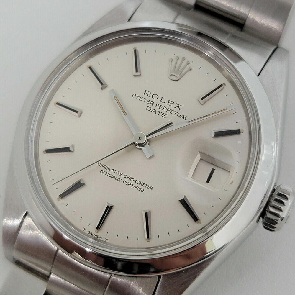 Mens Rolex Oyster Perpetual 1960s Date 1500 w Original Papers Auto 35mm RA245