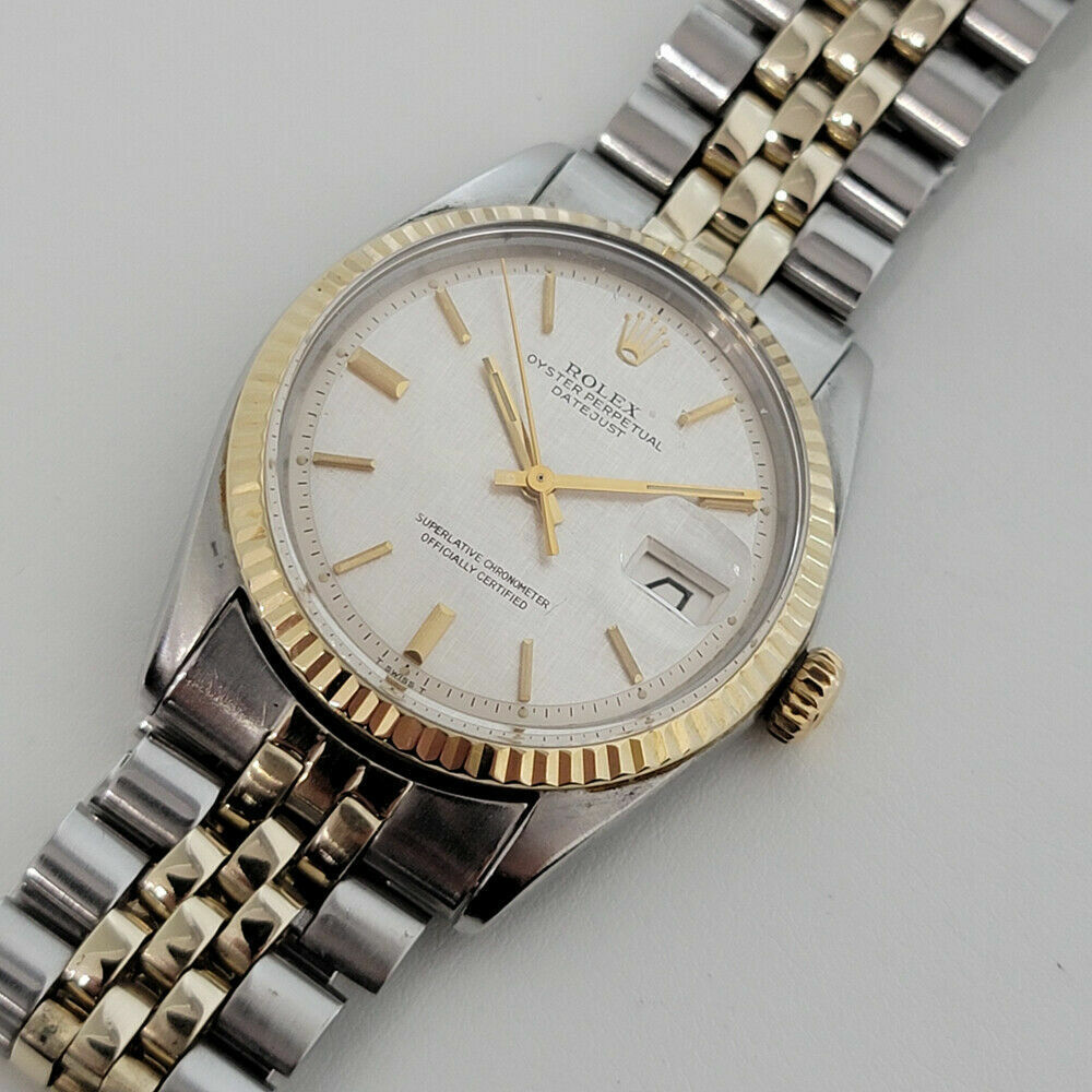 Mens Rolex Oyster Datejust Ref 1601 36mm 14k SS 1970s Automatic Vintage RJC178