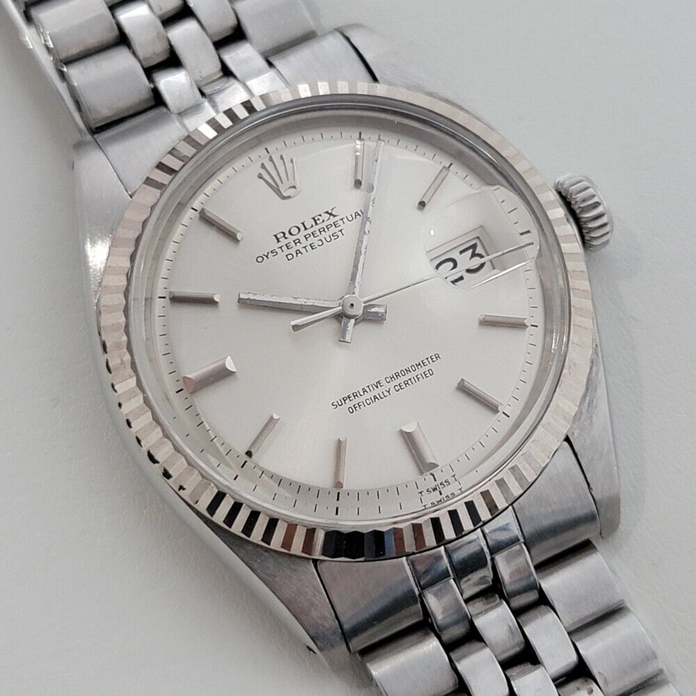 Mens Rolex Oyster Datejust 1601 36mm 18k Gold SS Automatic Vintage 1970s RA335