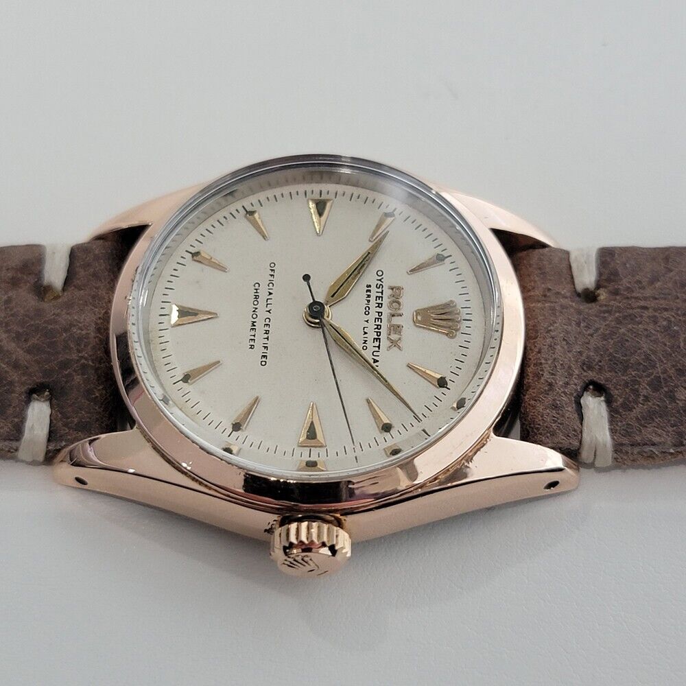 Mens Rolex Oyster Perpetual Ref 6334 34mm Gold Capped Automatic 1960s RA321