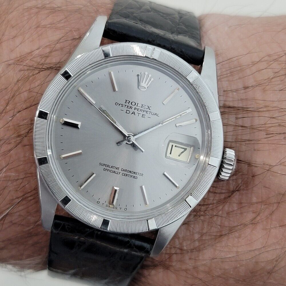 Mens Rolex Oyster Perpetual Date 1501 1970s Automatic w Paper Vintage RA320B