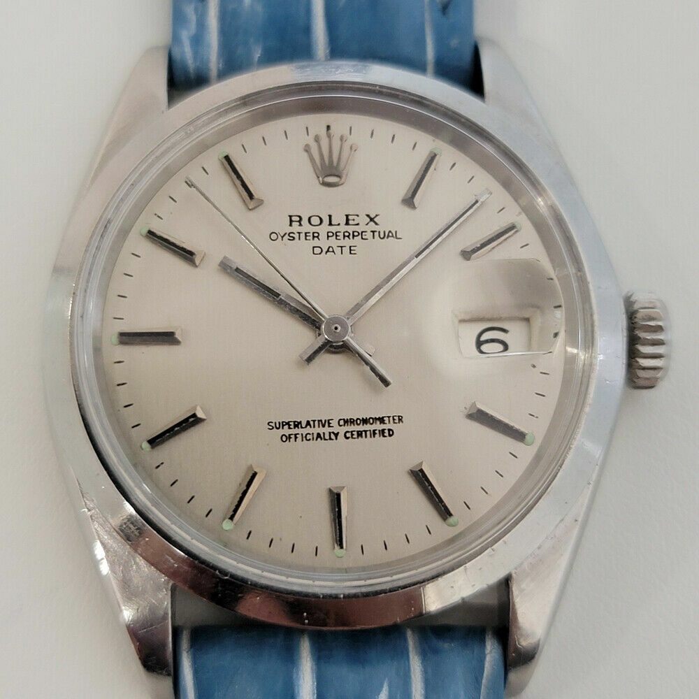 Mens Rolex Oyster Perpetual Date 1500 1960s 35mm Vintage Automatic RA259B