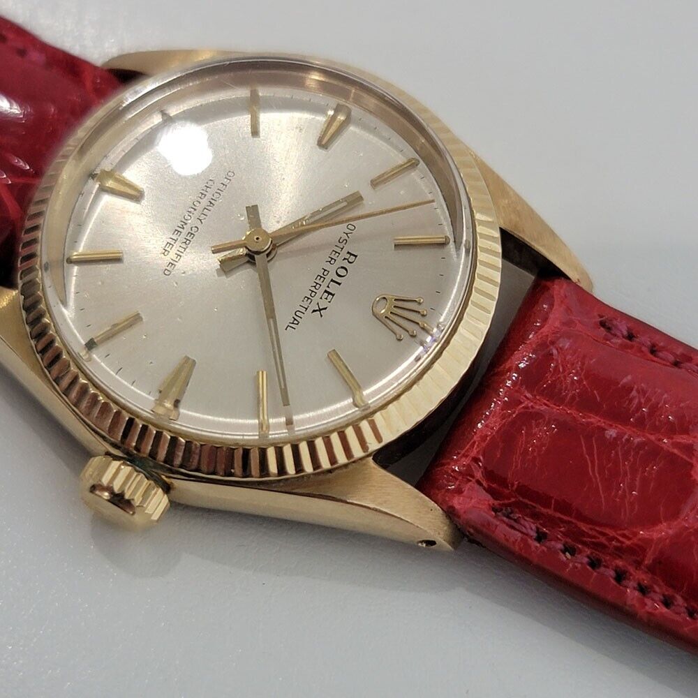 Midsize Rolex Oyster Perpetual 6551 30mm 14k  Gold Automatic Swiss 1960s RA276R