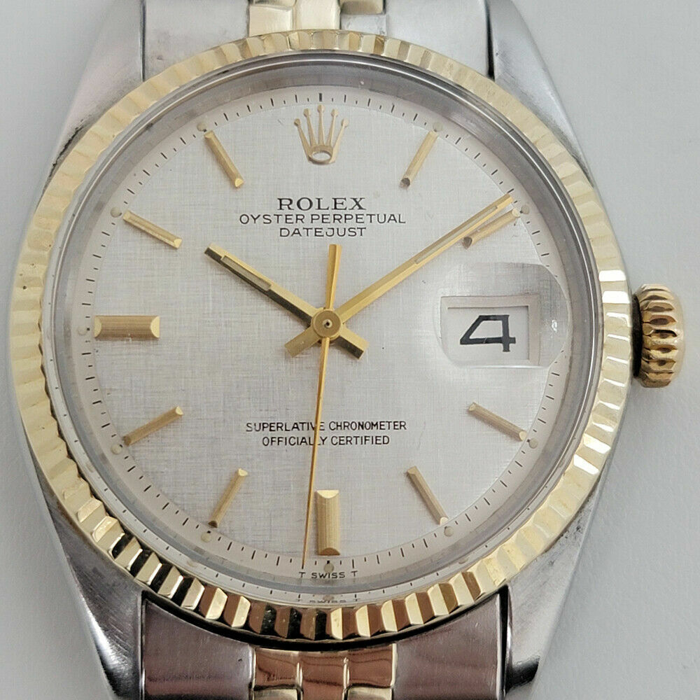 Mens Rolex Oyster Datejust Ref 1601 36mm 14k SS 1970s Automatic Vintage RJC178