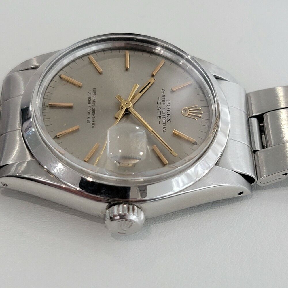 Mens Rolex Oyster Perpetual 1970s Date 1500 Automatic 35mm w Rolex Pouch RA190