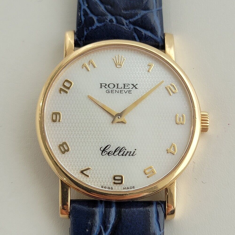 Mens Rolex Cellini Geneve Ref 5115 18k Solid Gold Manual Wind 2000s Swiss RA385