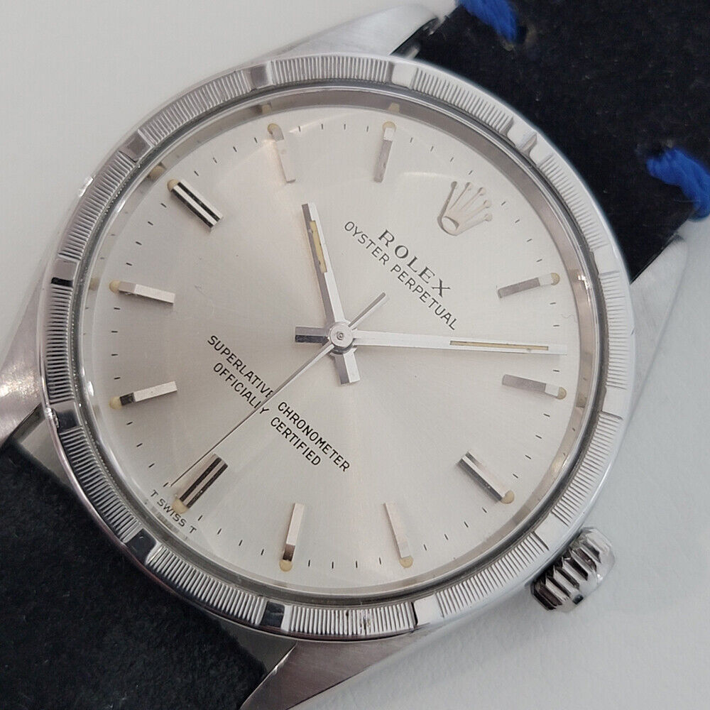 Mens Rolex Oyster Perpetual Ref 1007 Automatic 1960s 34mm Vintage SS RJC114