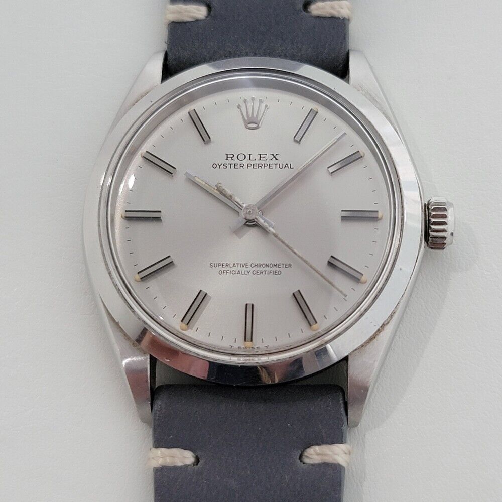 Mens Rolex Oyster Perpetual Ref 1002 34mm Automatic Vintage 1970s RA379G