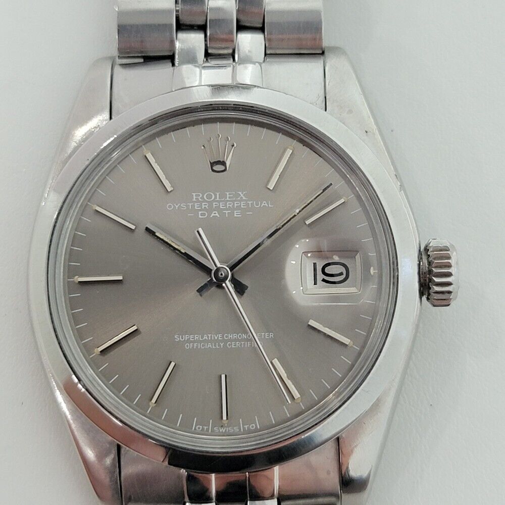 Mens Rolex Oyster Perpetual Date 1970s Ref 1500 35mm Vintage Automatic RA293