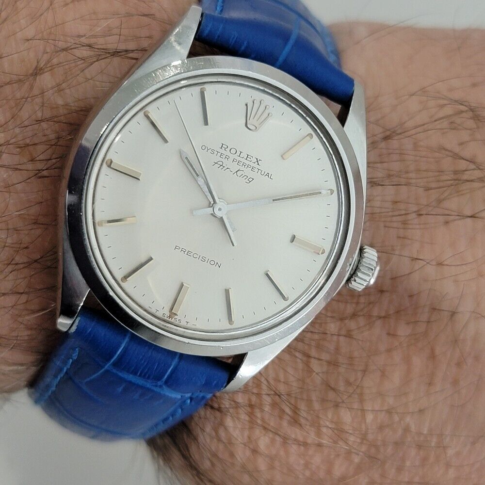 Mens Rolex Oyster Perpetual Air-King Ref 5500 34mm 1970s Automatic RA307 Vintage