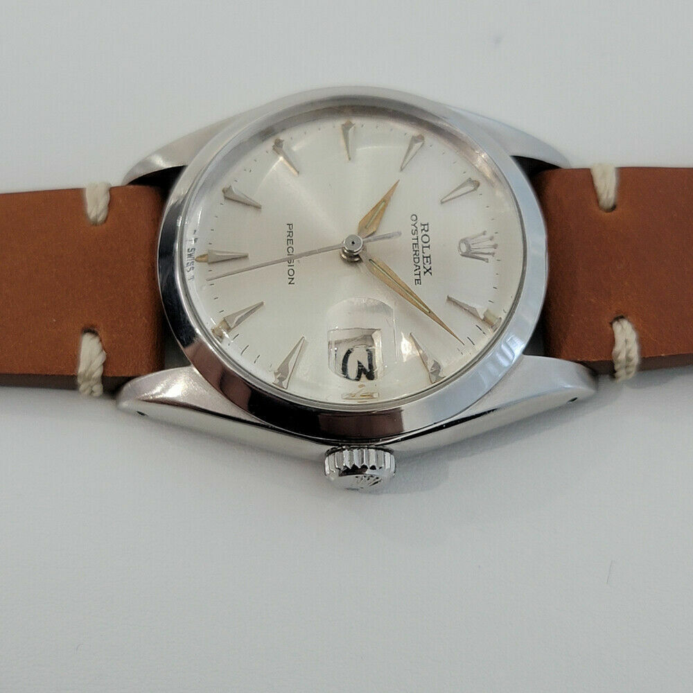 Mens Rolex Oysterdate Precision 6694 34mm 1960s Manual Wind Swiss Vintage RA222T