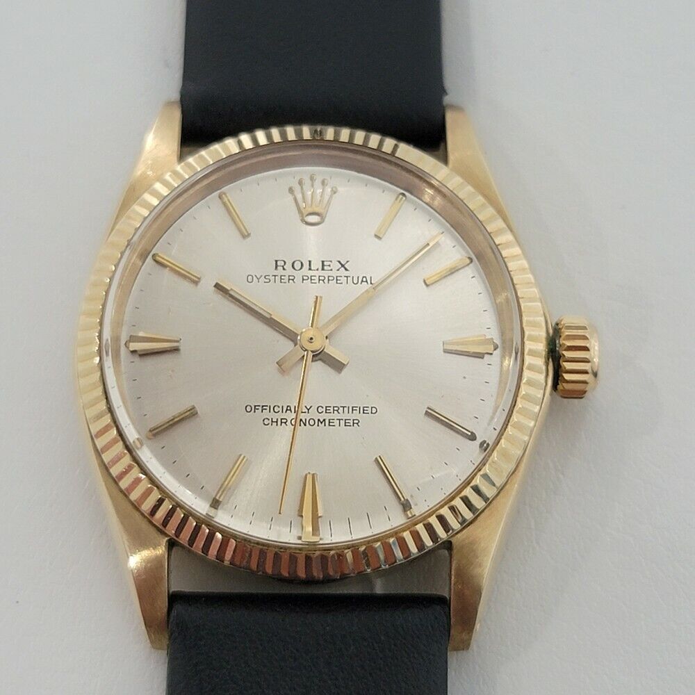 Midsize Rolex Oyster Perpetual 14k  Gold 1960s 6551 30mm Vintage Automatic RA276