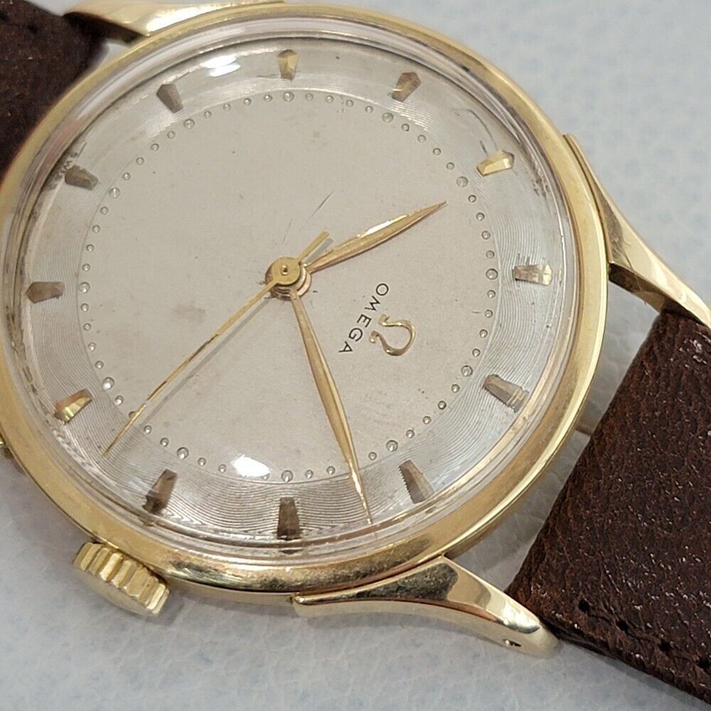 Mens Omega Ref 14191 35mm 14k Solid Gold Manual Wind 1940s Swiss Vintage JM12