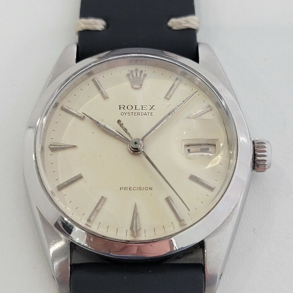 Mens Rolex Oysterdate Precision 1960s Ref 6694 34mm Vintage Manual Wind RA207