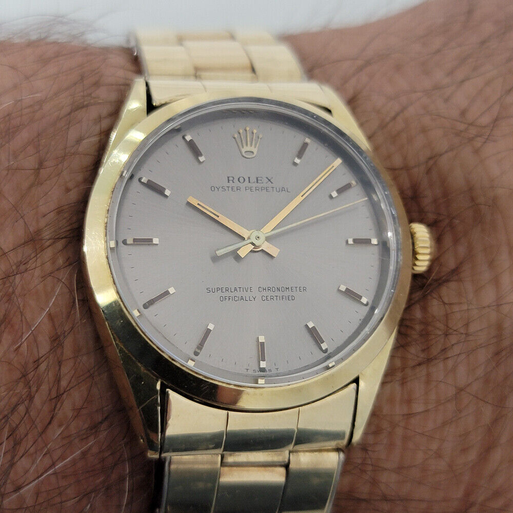 Mens Rolex Oyster Ref 1024 w Box Paper 34mm Gold-Capped 1960s Automatic RA200