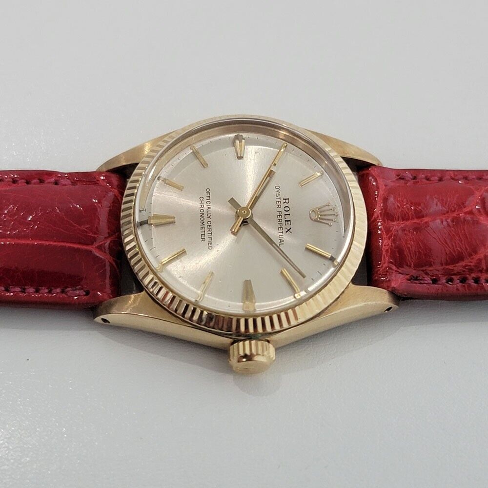 Midsize Rolex Oyster Perpetual 6551 30mm 14k  Gold Automatic Swiss 1960s RA276R