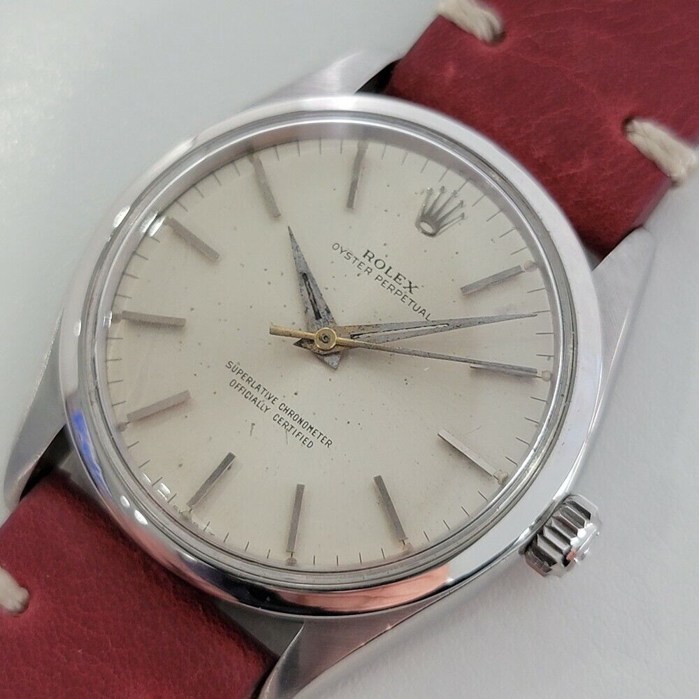 Mens Rolex Oyster Perpetual 1960s Ref 1002 34mm Automatic Swiss Vintage RA143R