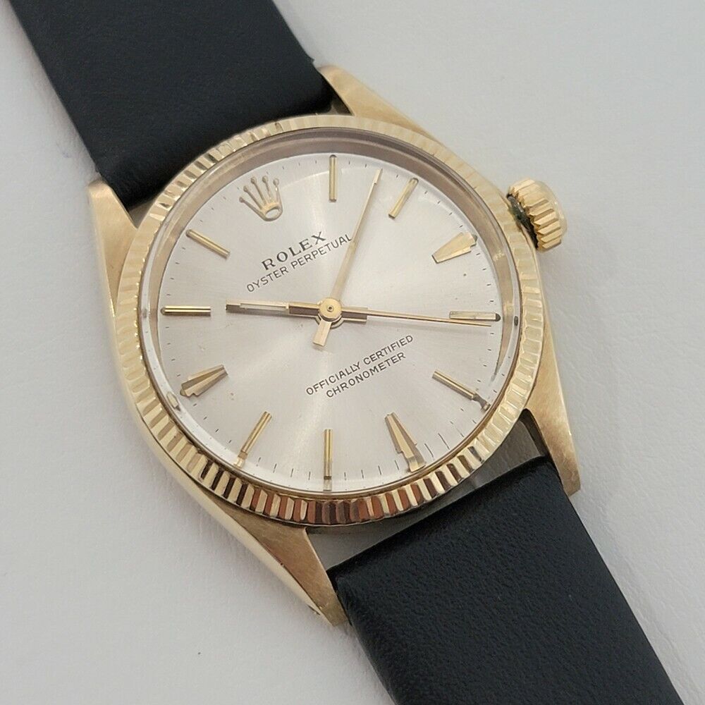 Midsize Rolex Oyster Perpetual 14k  Gold 1960s 6551 30mm Vintage Automatic RA276