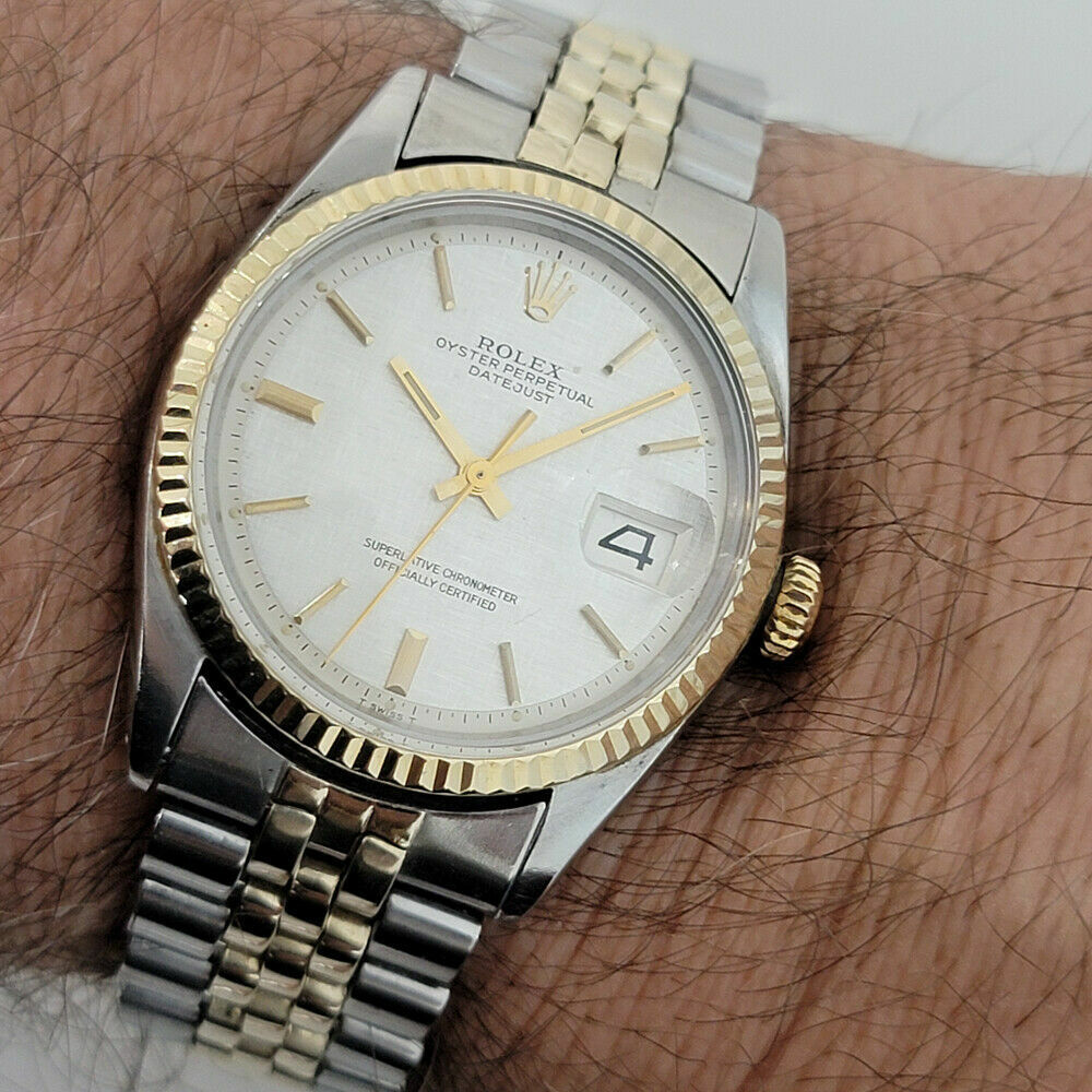 Mens Rolex Oyster Datejust Ref 1601 36mm 14k SS 1970s Automatic Vintage RJC178