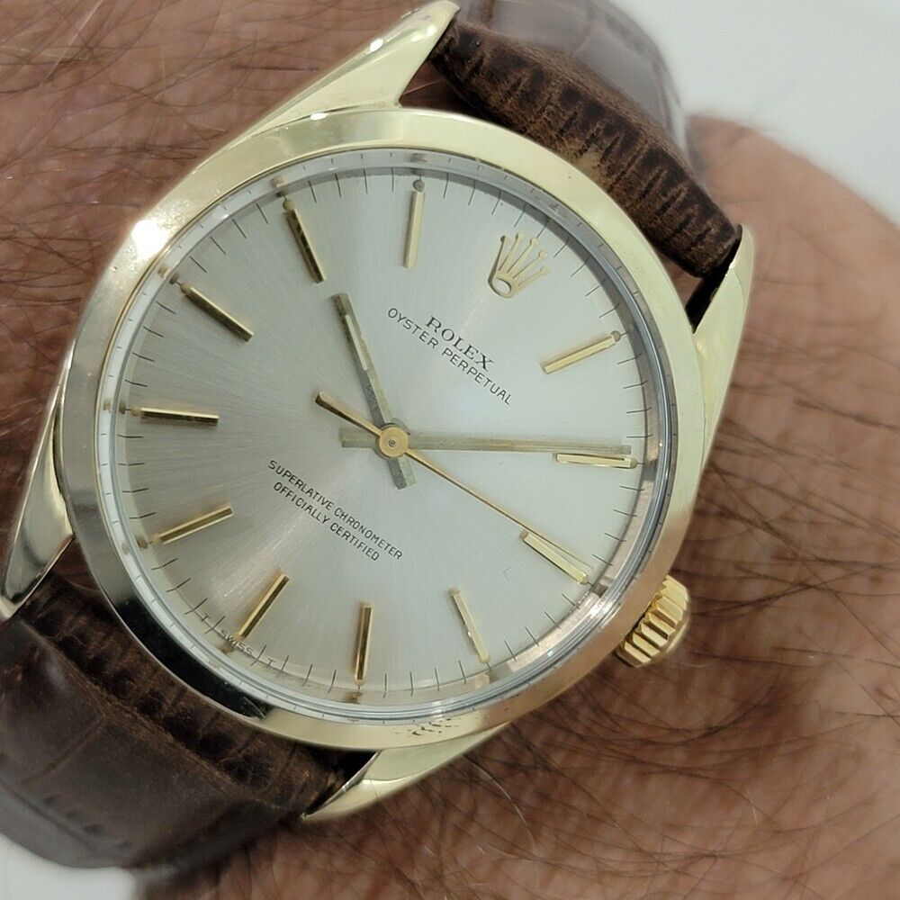 Mens Rolex Oyster Perpetual 1024 34mm Gold Capped Automatic Swiss 1960s RA374B