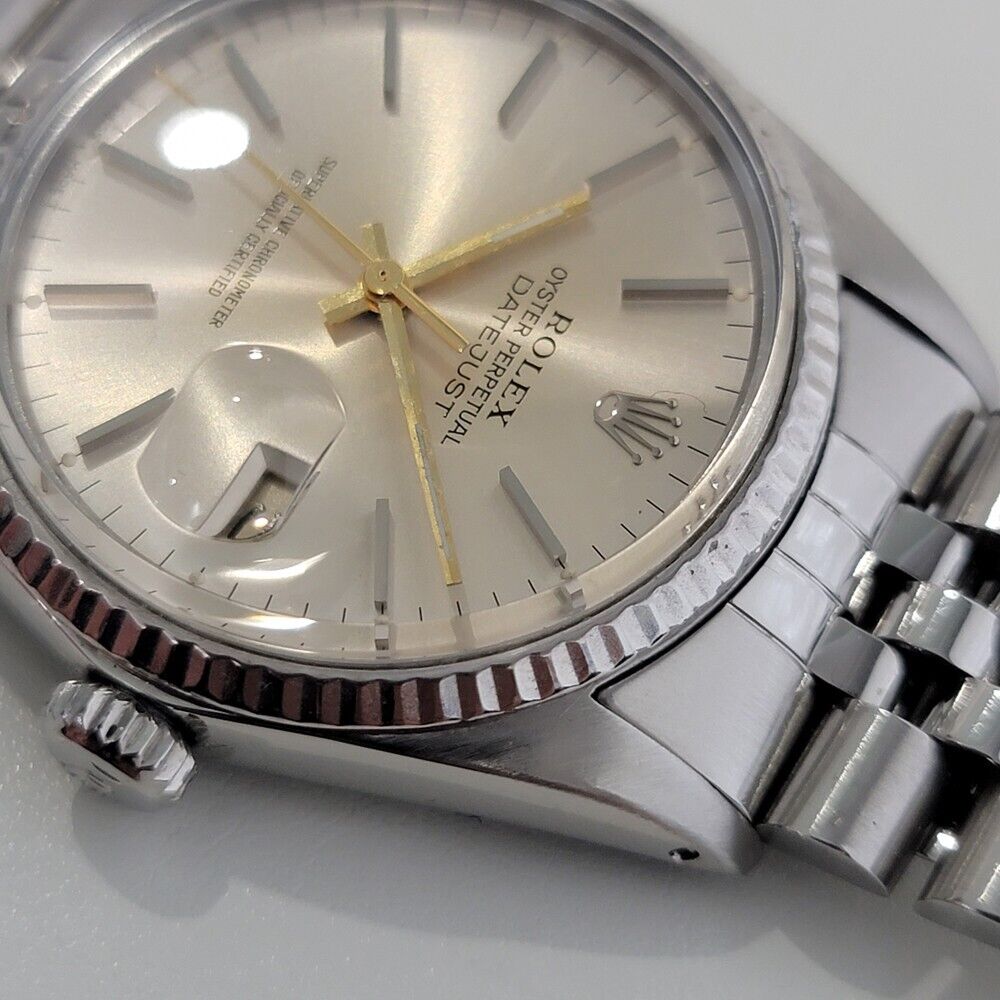 Mens Rolex Datejust Ref 16014 36mm 18k White Gold SS 1970s Automatic Swiss RA332