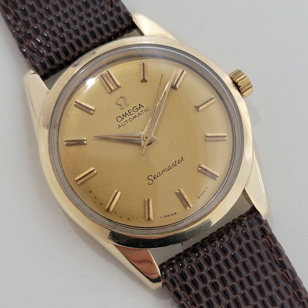 Mens Omega Seamaster Ref 2975 35mm 18k Gold Automatic 1950s Swiss Vintage RA406