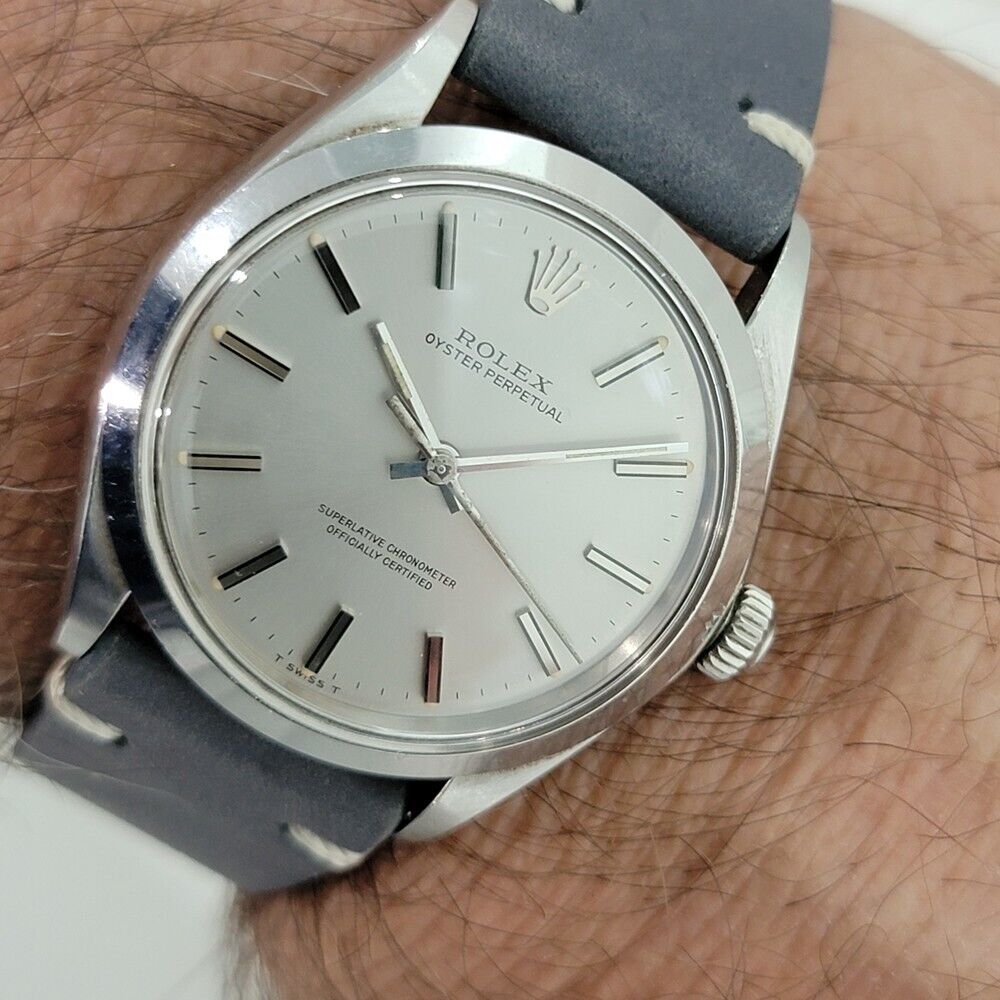 Mens Rolex Oyster Perpetual Ref 1002 34mm Automatic Vintage 1970s RA379G